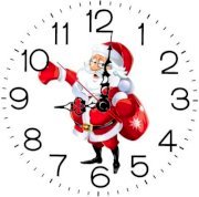 Ellicon 90 Santa Claus Analog Wall Clock (White) 