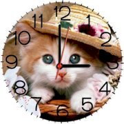 Ellicon B326 Funny Cute Cat Analog Wall Clock (Multicolor) 