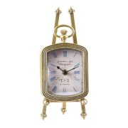 Gold Finish Zinc Look 8.5 Inch Tall Standing Clock with Easel