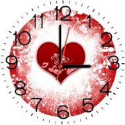  Ellicon B378 I Love You Red And White Heart Analog Wall Clock (White) 