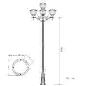 Cột đèn sân vườn PINE Tulip CH11-4
