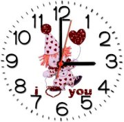 Ellicon 397 I Love You Red Heart Analog Wall Clock (White) 
