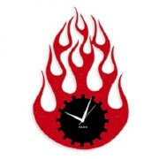 Klok Ball Of Fire Wall Clock Red And Black
