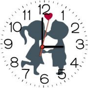 Ellicon B223 Love Couple Analog Wall Clock (White) 