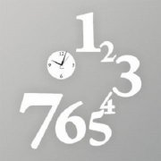 Klok 1 To 7 Luxury Wall Clock White