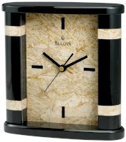 Bulova B7871 Cabot Table Clock Black Marble Case