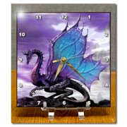 3drose Fairytale Dragon Desk Clock, 6 by 6-Inch