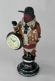 Tuxedo Hummingbird Pocket Watch Comb. Clock & Statue Sculpture Cute