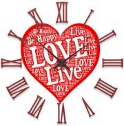  Ellicon 53 Love Words Analog Wall Clock (White) 