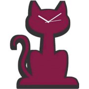 Fab Time Lilac Meow Cat Wall Clock FA116DE15TKYINDFUR