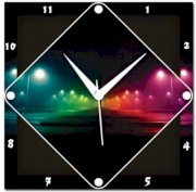 WebPlaza Street lights Analog Wall Clock (Multicolor) 