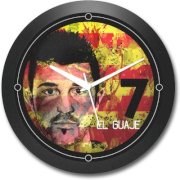 Shop Mantra David SáNchez Spain Football Round Analog Wall Clock (Black)