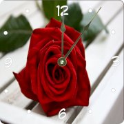 Rikki KnightTM Red Rose Design 6" Art Desk Clock