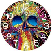 Ellicon B313 Colorful Skull Analog Wall Clock (Multicolor)