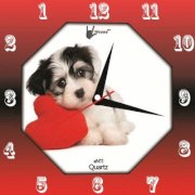 Lycans aNTI 0065 Analog Wall Clock (White, Red) 