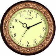 Sonic 251 Analog Wall Clock (Brown & Copper)