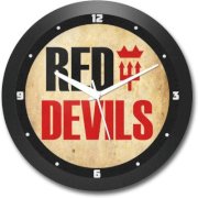 Shop Mantra Red Devils Man Utd Round Analog Wall Clock (Black)