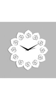 Creative Width Decor Aum In Petals White Wall Clock