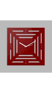 Creative Width Decor Consquare Style Red Wall Clock