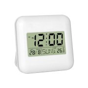 Power Plus Classic Lcd Alarm Table Clock With Day/ Date/ Temperature (With Folding Stand) - A75