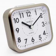 JCC Silent Sweep Second Hand Analog Bedside Snooze Battery-operated Quartz Alarm Clock (Gold)