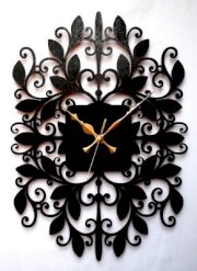 Kwardrobe Organic Scroll Analog Wall Clock (Black)