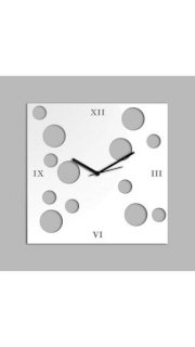 Creative Width Decor Polka In Square Style White Wall Clock