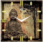 FineArts Gautam Buddha Analog Wall Clock (Multicolor)