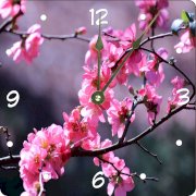 Rikki KnightTM Pink Flowers Design 6" Art Desk Clock