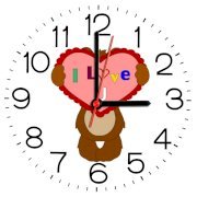 Lazy Turtle Wall Clock 179 Bear Holding Heart