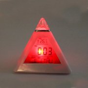 7 LED Color Change Pyramid Digital Alarm Clock