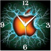 WebPlaza Golden Apple Logo Analog Wall Clock (Golden) 