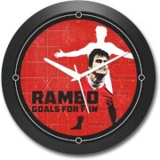 Shop Mantra Ramsey Footballer Round Clock Analog Wall Clock (Black)