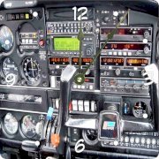 Rikki KnightTM Flight Airplane Cockpit Design 6" Art Desk Clock
