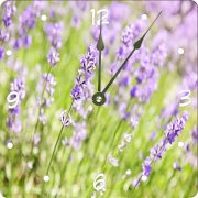 Rikki KnightTM Lavender Blooming In A Garden Design 6" Art Desk Clock