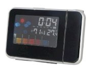 Novelty Design Projection Digital LED Alarm Clock with Night Vision Humidity Temperature Calendar Display Desk & Table Decoration - Black
