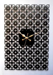 Kwardrobe Modern Flower Analog Wall Clock (Black)