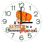 Lazy Turtle Wall Clock 273 A Sister Is A Forever Friend