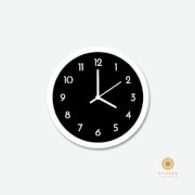 Osaree Round Shape two Layered Black and White Modern Analog Wall Clock (Matte Black)