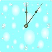 Rikki KnightTM Light Blue Bubbles Design Design 6" Art Desk Clock