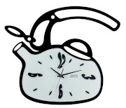 Janya Design Large Black Wrought Iron Clock. Steamin' Kettle