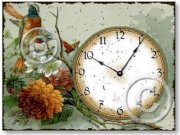 Item C5050 Vintage Style Birds & Flowers Tabletop Clock