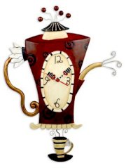 Allen Designs Steamin' Tea Wall Clock