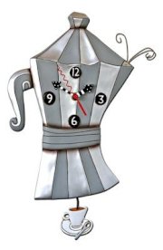 Allen Designs Brew Coffee Pot Wall Clock