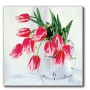 Đồng hồ tranh hoa tulip đỏ Dyvina 1T3030-3