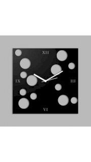 Creative Width Decor Polka In Square Style Black Wall Clock
