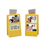 Power Plus Family Photo Frame With Paper Clip & Lcd Clock - D13