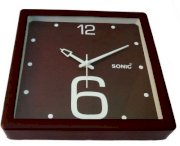 Sonic Ultra Square Beat Analog Wall Clock (Brown)