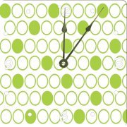 Rikki KnightTM Inverted light green polka dots Design 6" Art Desk Clock