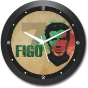 Shop Mantra Figo Portugal Football Round Analog Wall Clock (Black)